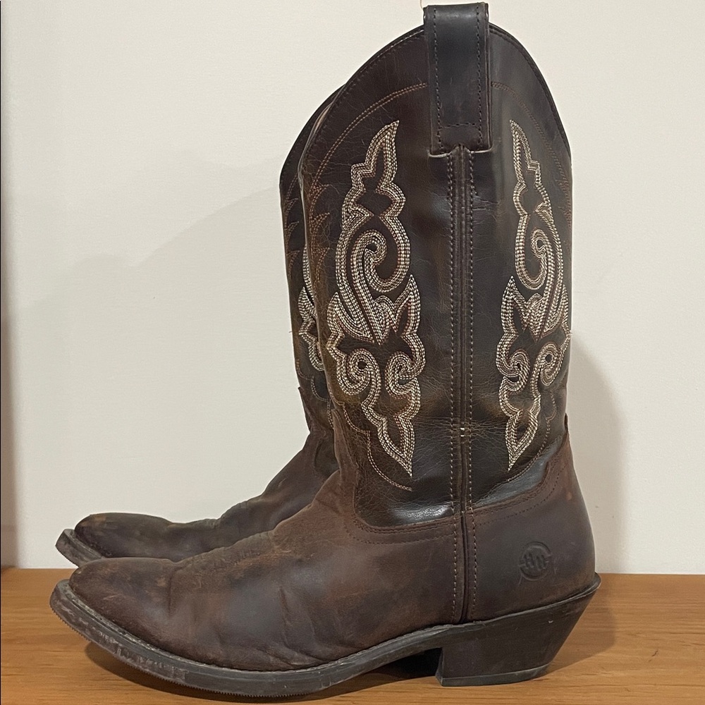 ☔️ SIZE 10 Double H Brown Leather Cowboy Western Work Boots